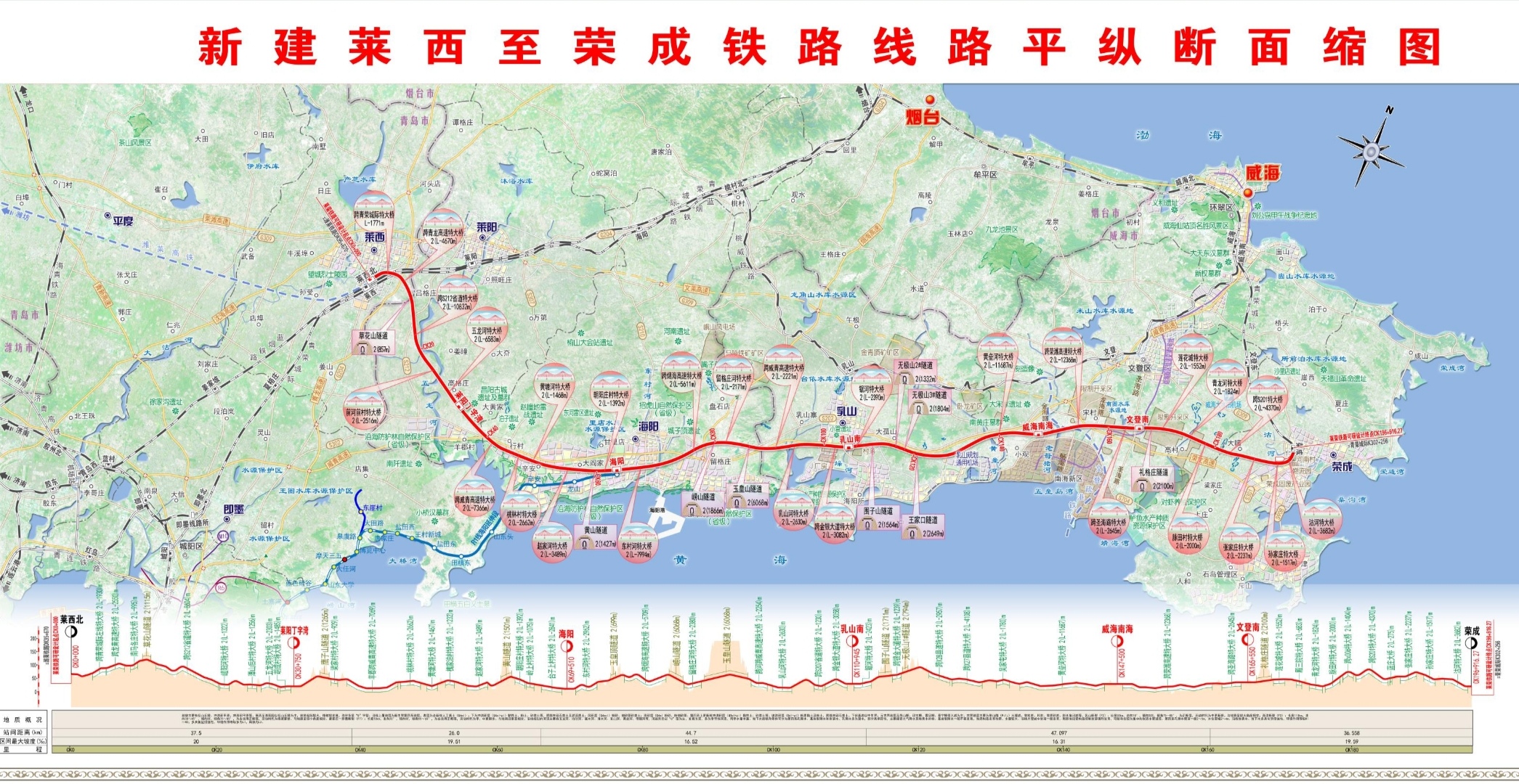 山东今年拟开工9条高铁中首个立项 莱荣铁路线路长度192