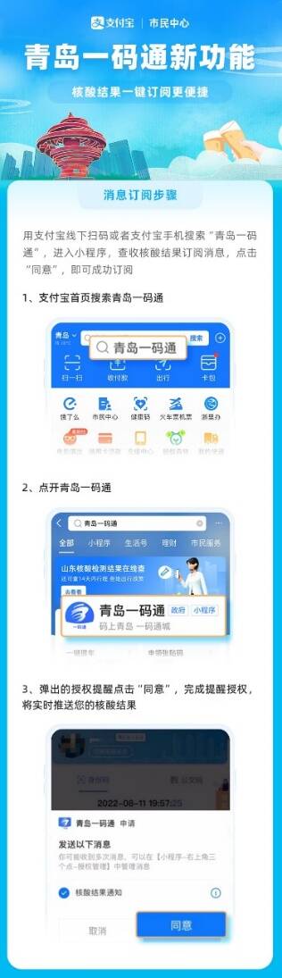青岛人上支付宝搜"青岛一码通"可一键订阅_山东各地 _山东新闻_新闻