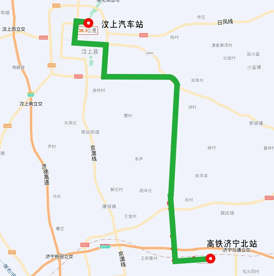 鲁南高铁济宁北站东站同步开通7条城际公交线路