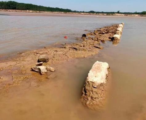 黄河台子段水位下降千年齐东古城重显“真身”