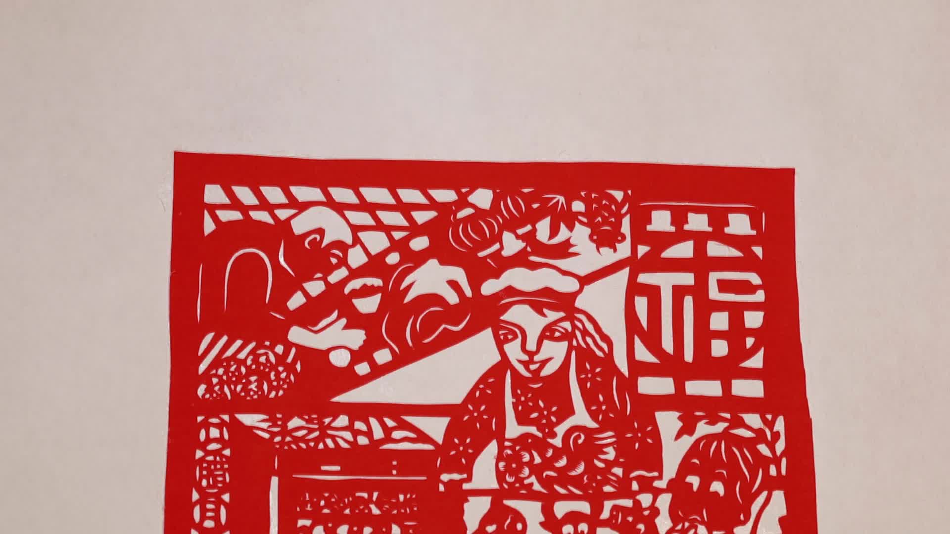 山东手造德州市宁津县手工剪纸之蒸馒头