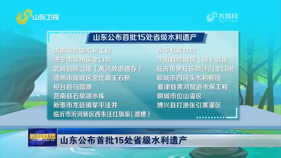 山东公布首批15处省级水利遗产！泰安3处上榜