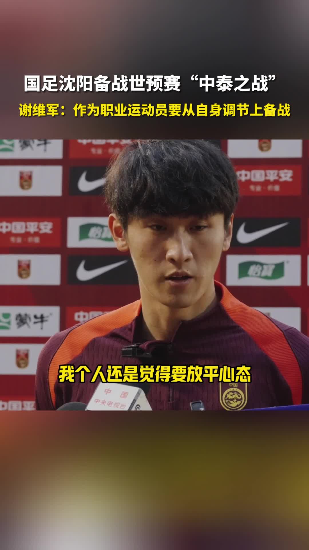 国足沈阳备战世预赛"中泰之战",谢鹏飞,谢维军接受采访