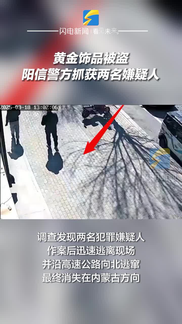 黃金飾品被盜 陽信警方抓獲兩名嫌疑人