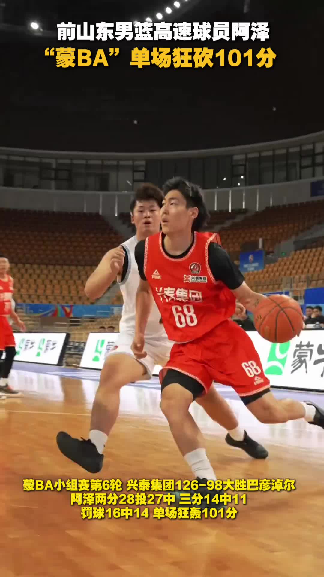 前山東高速男籃球員阿澤 “蒙BA”單場狂砍101分