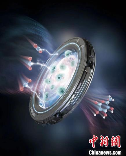 通过电化学耦合生物发酵实现将二氧化碳和水转化为长链产品的示意图。 研究团队 供图