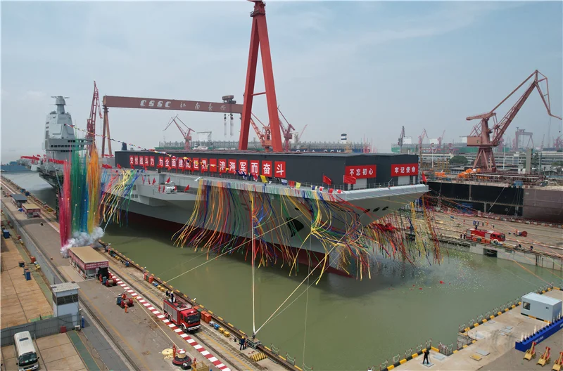 福建舰下水命名仪式现场。李刚 摄