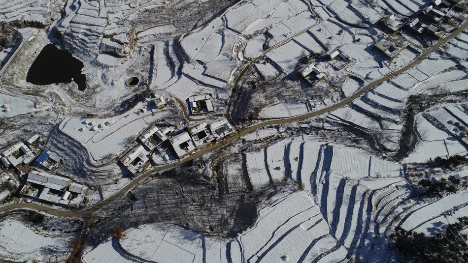 臨沂市沂南縣馬牧池鄉梯田雪景