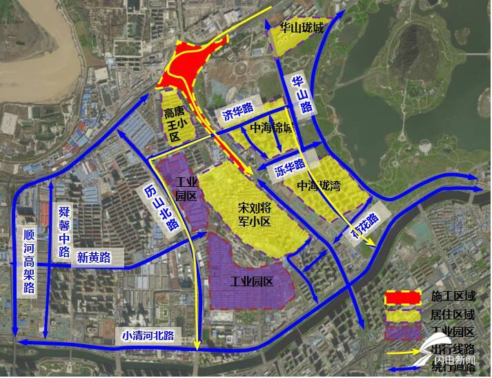 速看济南大桥路零点立交桥将军路北段施工绕行方案来了