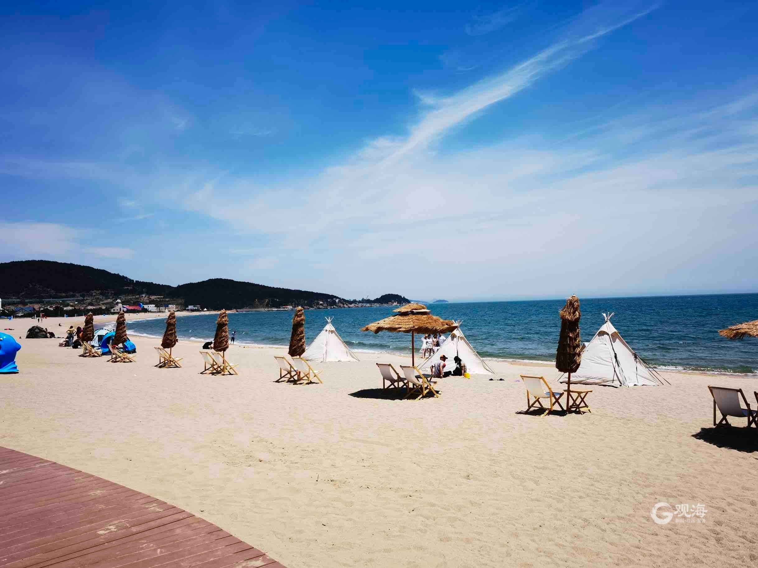 青岛大海海水浴场图片