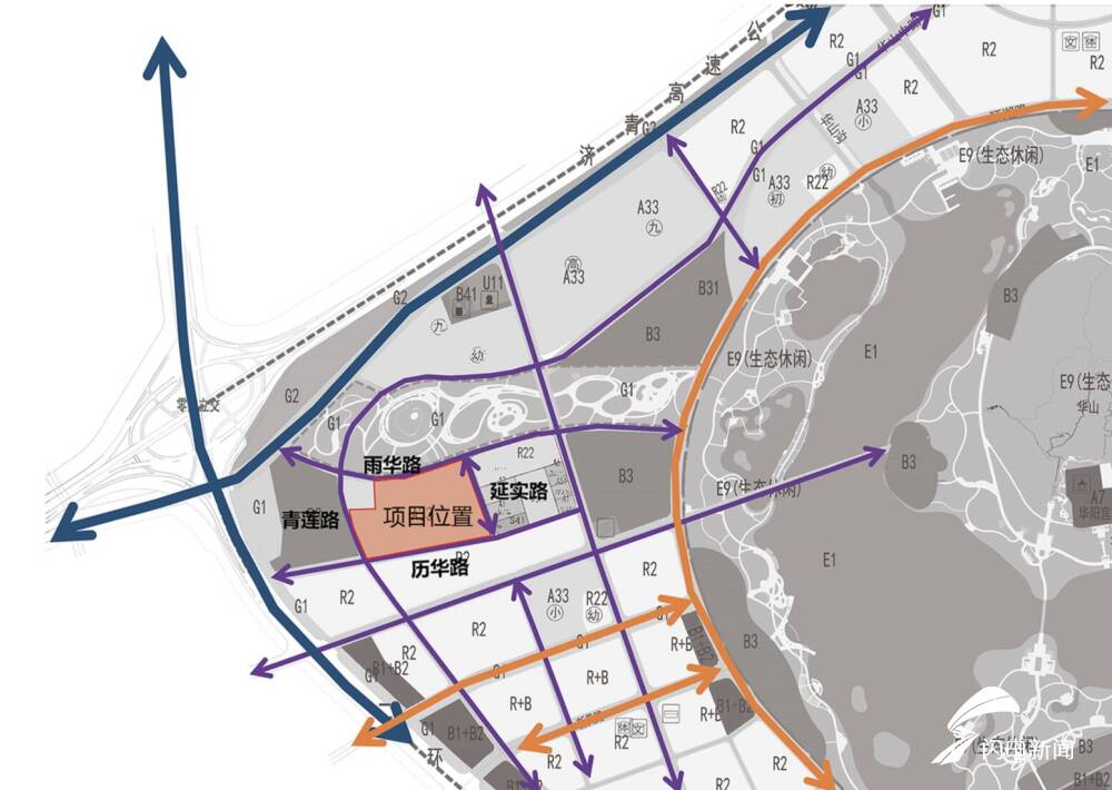 济南华山片区将新增一所学校，规划为72班九年一贯制