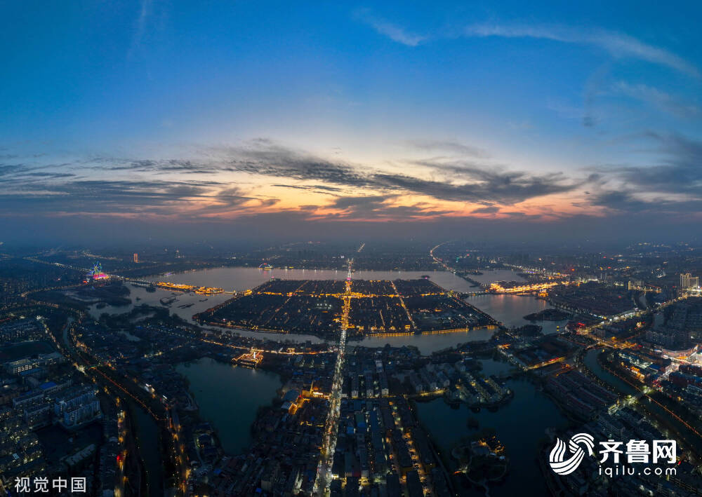 聊城古城 鸟瞰图片