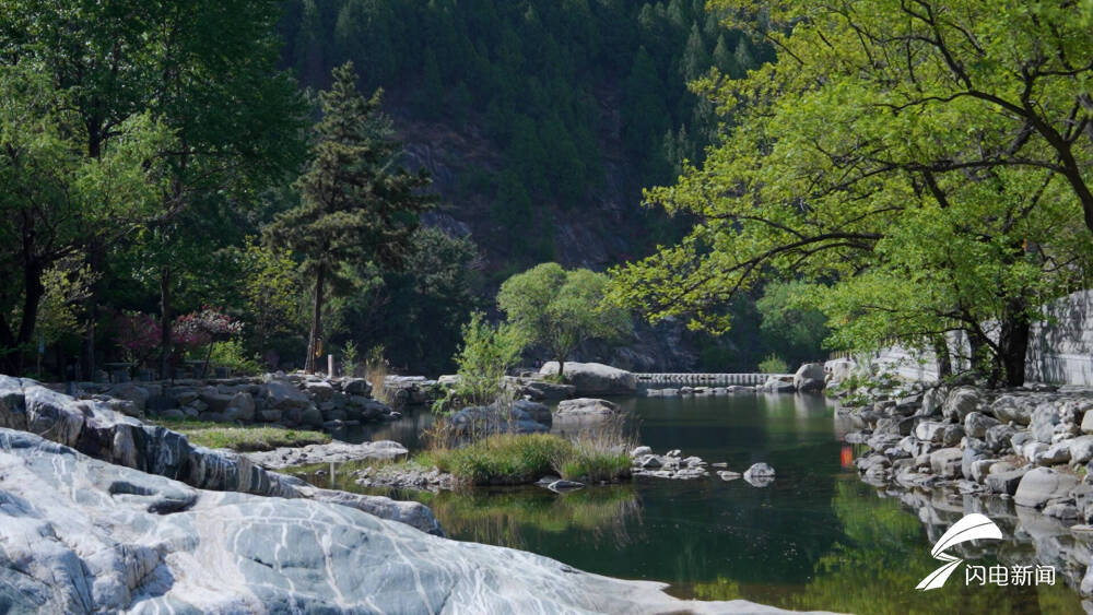 春日泰山彩石溪 潺潺溪水奏响"春之乐章"
