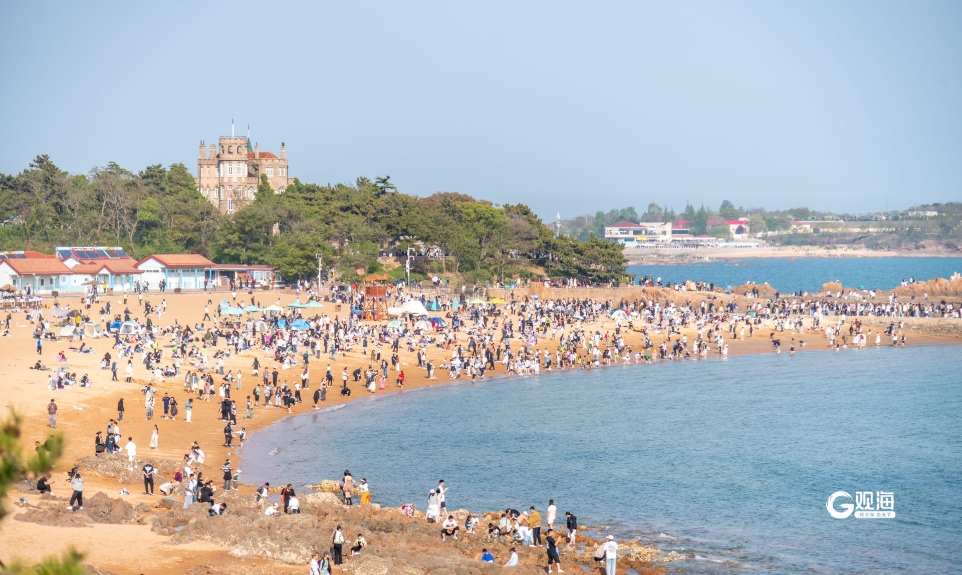 青岛大海海水浴场图片