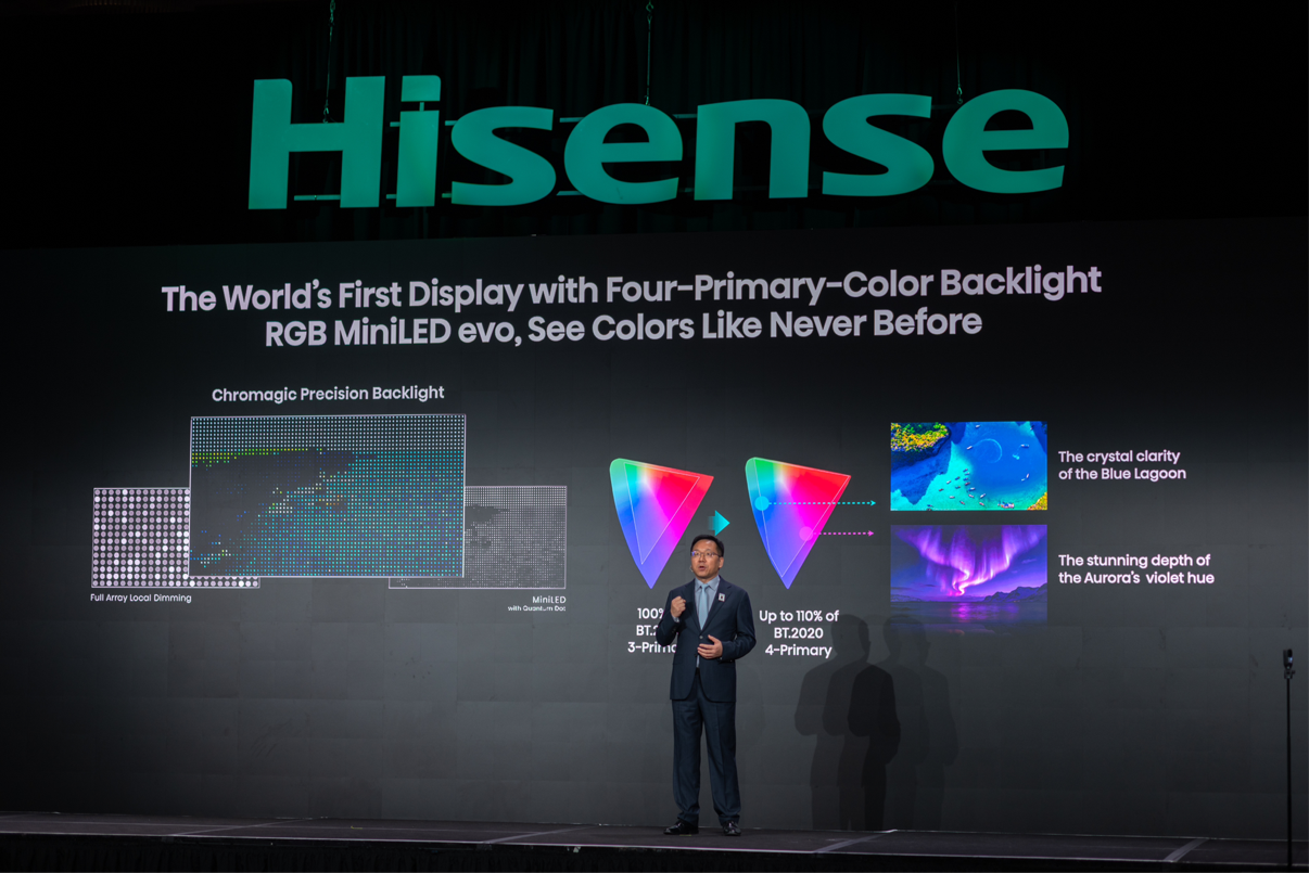 海信RGB-Mini LED技术实现跨代领先 首创玲珑4芯真彩背光