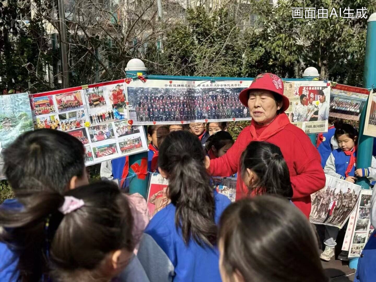 三月春风暖童心 拥军奶奶走进育明小学