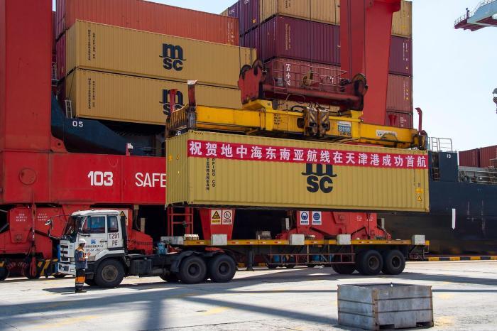 天津港接连开辟“一带一路”及RCEP新航线
