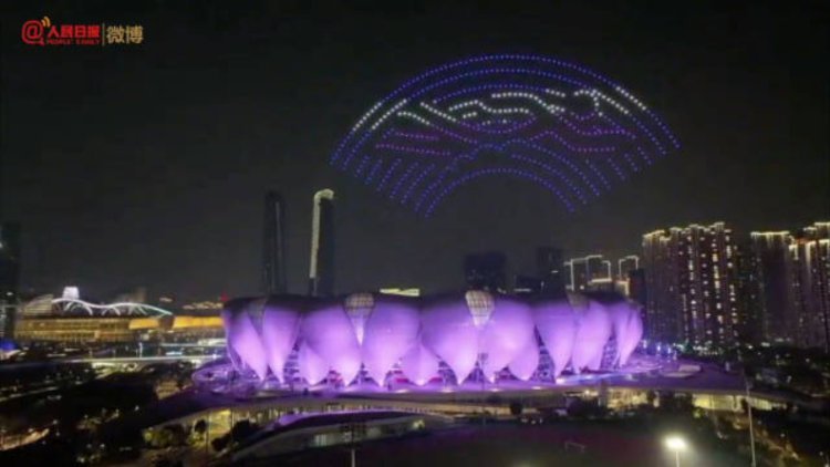 璀璨夜景+无人机秀！杭州亚运会倒计时一周年灯光秀