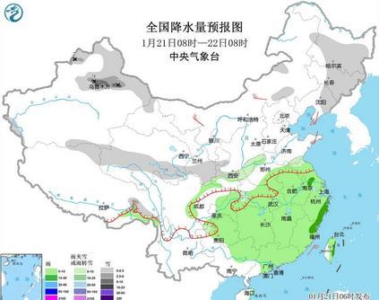 南方地區多陰雨天氣 中東部地區將有大風降溫天氣