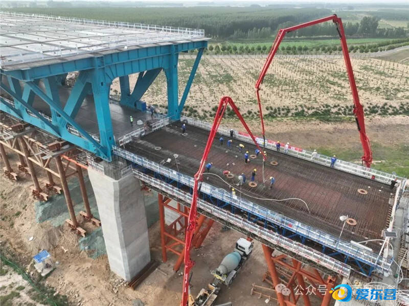 津潍高铁东营黄河公铁大桥建设施工进度再刷新