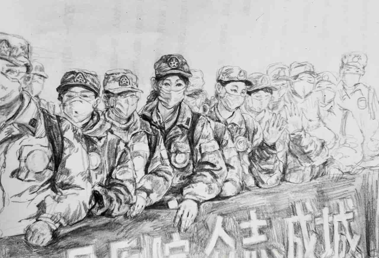 济南一教师用画笔致敬医护人员:你们是最可爱的人
