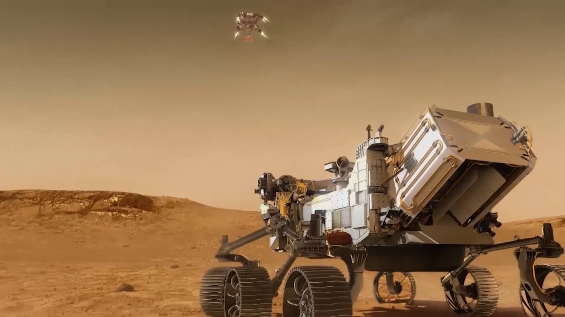 43秒美国毅力号火星车即将登陆火星寻找火星生命迹象