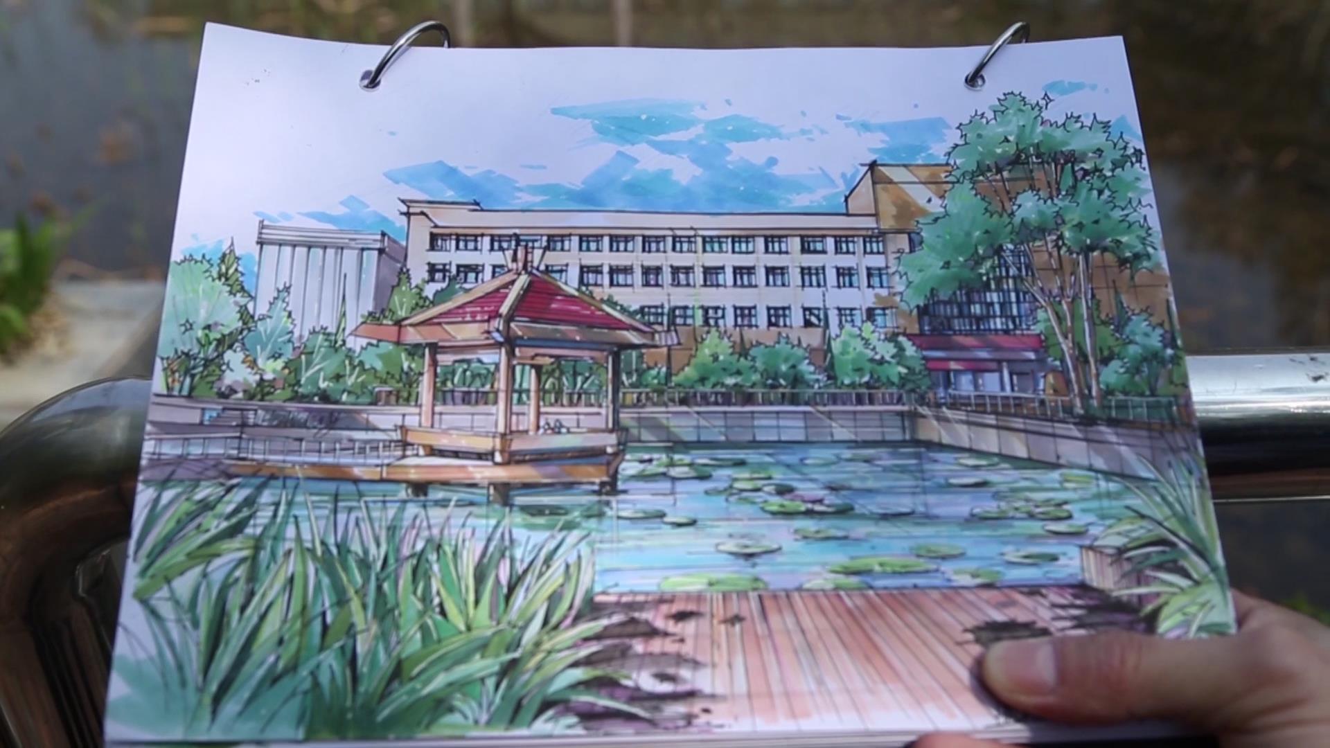 55秒丨德州大学生手绘校园美景记录青春足迹