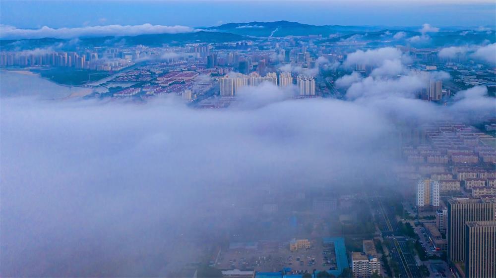 组图|雾气涌动,如梦似幻!平流雾笼罩下的威海犹如人间仙境
