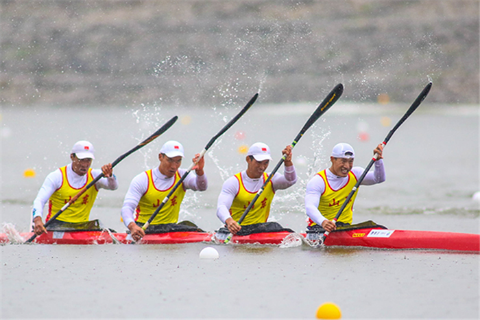张冬为潍坊赢得第10金!十四运静水男子500米4人皮艇联合队夺冠