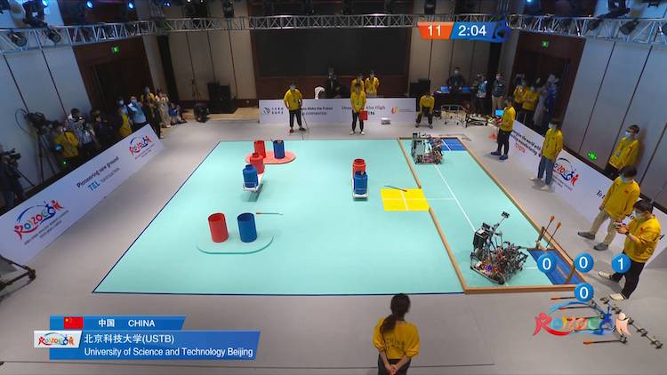 2021年亚广联大学生机器人大赛｜北京科技大学队几次失误未能获得满分，第一轮比赛位列第13名