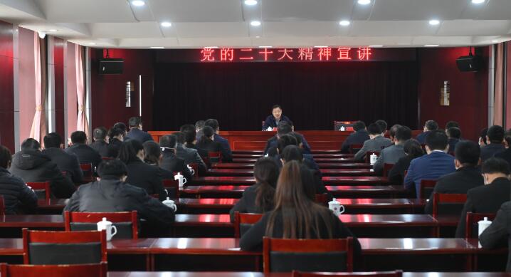 马晓磊在高青县田镇街道宣讲党的二十大精神
