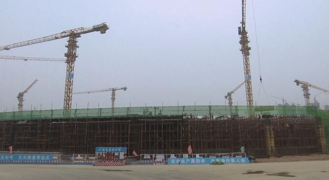 28秒丨日照奎山体育中心建设有序推进 车库顶板结构6月底全部完工