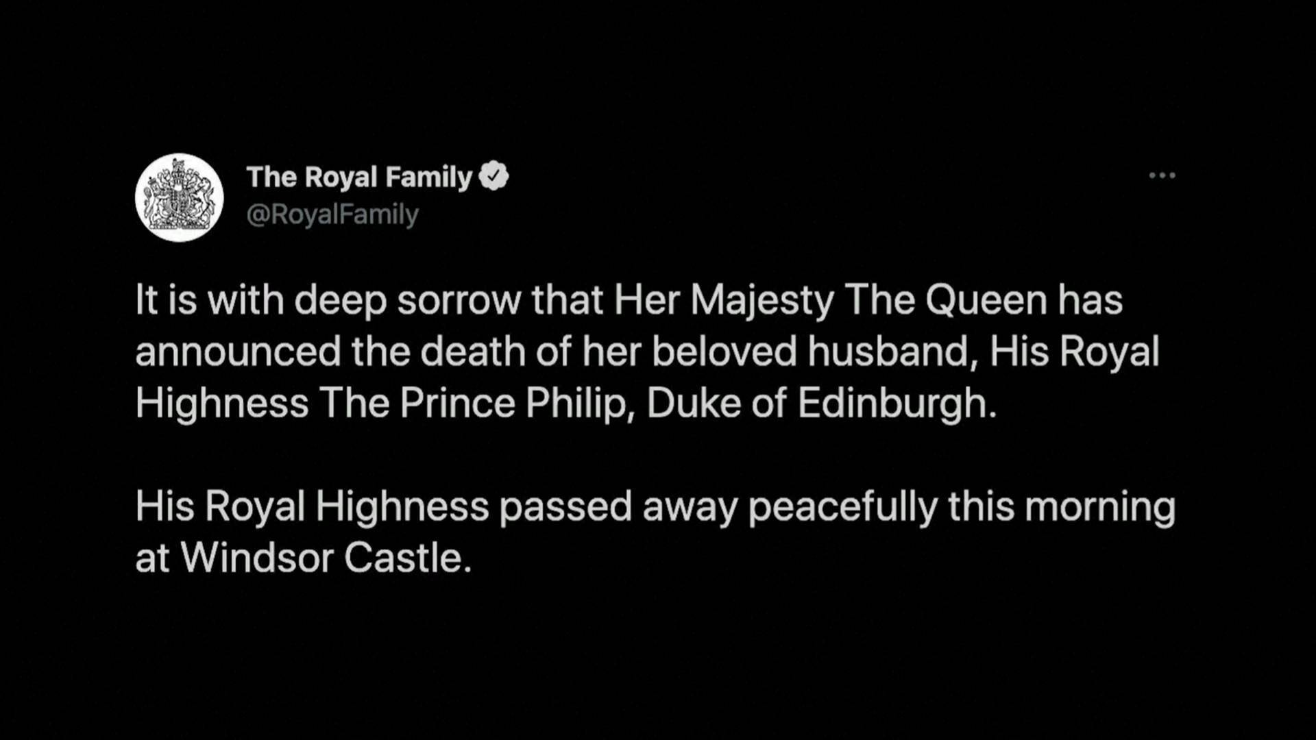 119秒丨英国女王丈夫菲利普亲王去世 纹章院称不会举行国葬和遗体瞻仰仪式