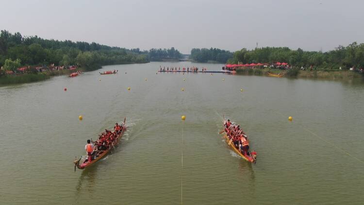 2021第三届东营（龙居）黄河口龙舟赛开赛 12支队伍参赛