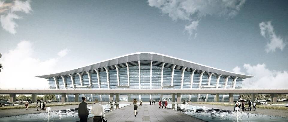 济宁机场迁建项目航站楼网架顶升 鲁南最大民用机场航站楼预计2022年投入使用