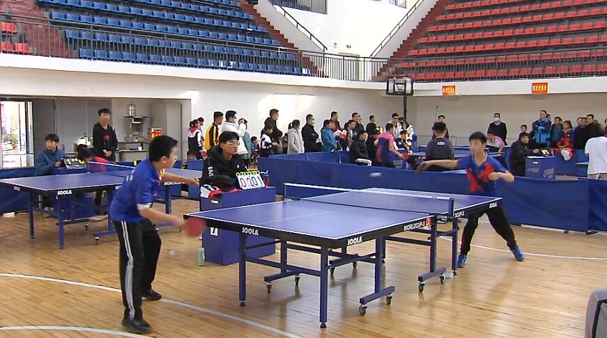 增强身体素质交流发球技术 金乡170多名中小学生齐聚切磋乒乓球技
