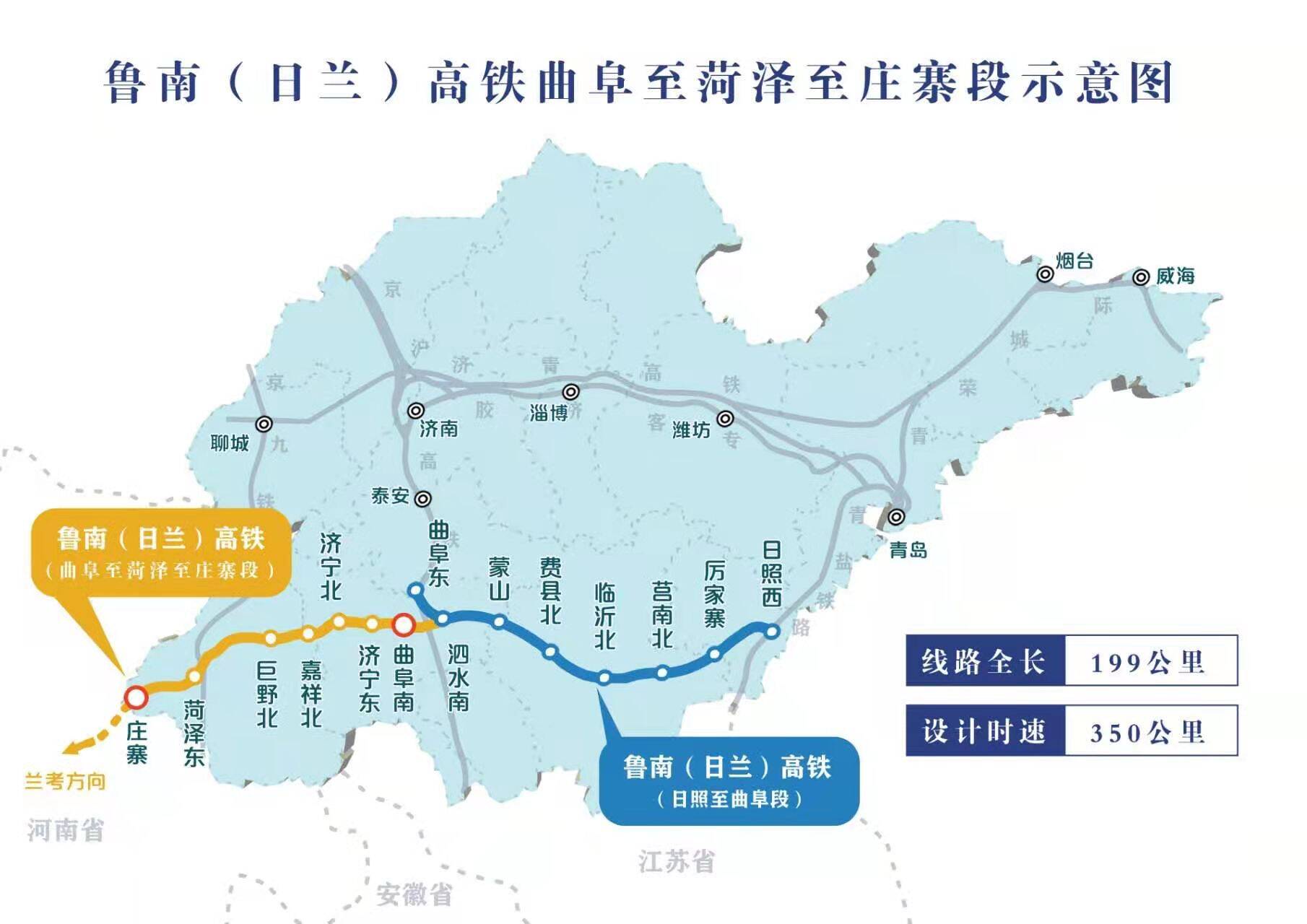 鲁南（日兰）高铁曲阜至菏泽至庄寨段12月26日开通运营