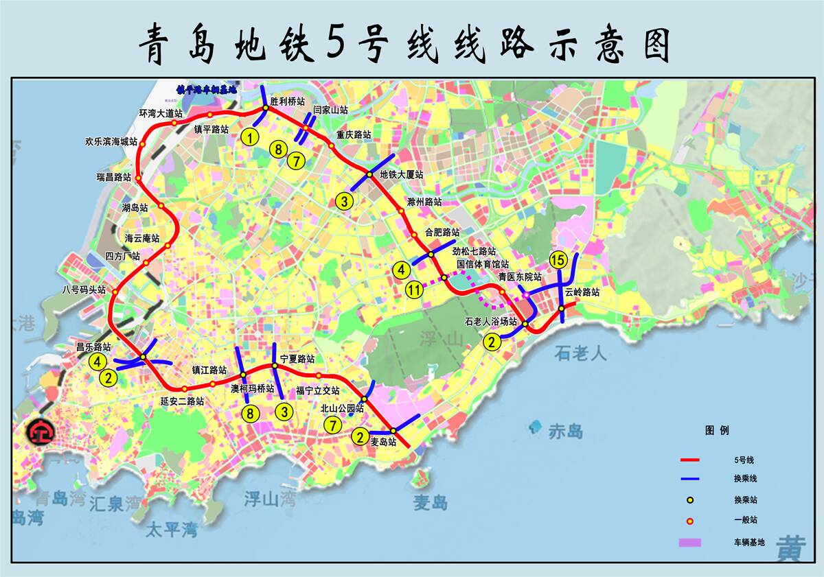 串联8条线路占据城区c位青岛地铁5号线首次试点先隧后站施工