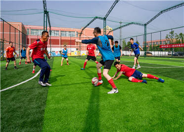 潍坊市寒亭区杨家埠体育公园启用 投资1700万建成各类笼式球场13个