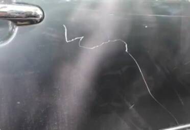 潍坊：大风刮起广告篷 私家车遭了殃？