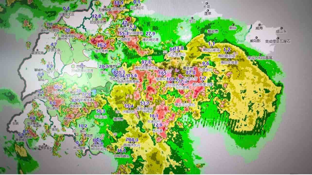 闪电气象吧｜今夜到明天全省大部地区将迎暴雨 目前最大降水量在潍坊高密