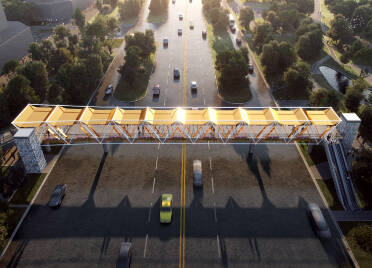 德州天钰街跨东方红路天桥开始吊装 年底完工