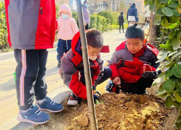 潍坊市奎文区梨园街道梨园社区开展“樱花栽种 爱树认养”植树节活动
