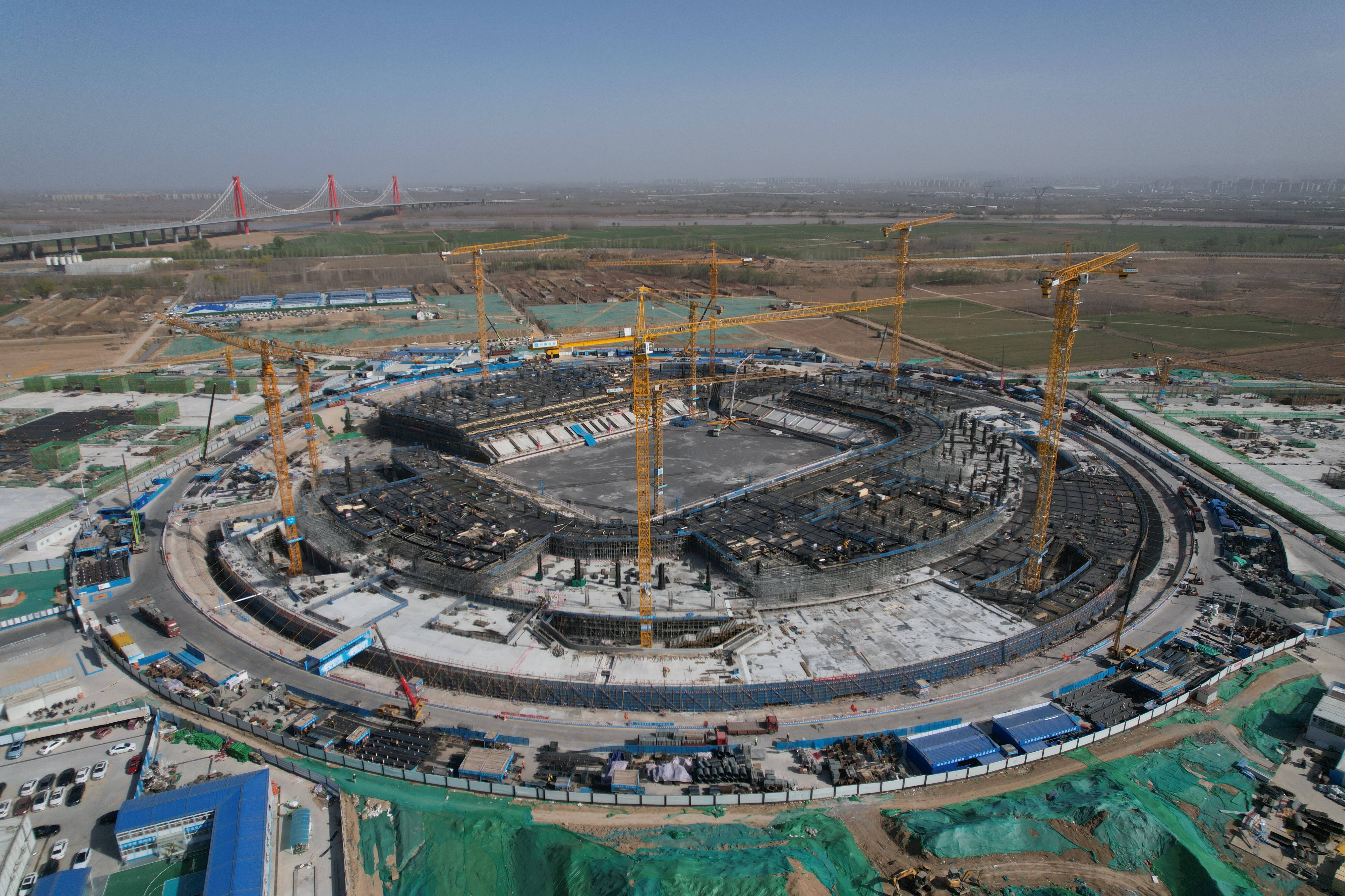 济南黄河体育中心足球场项目进入地上主体施工阶段
