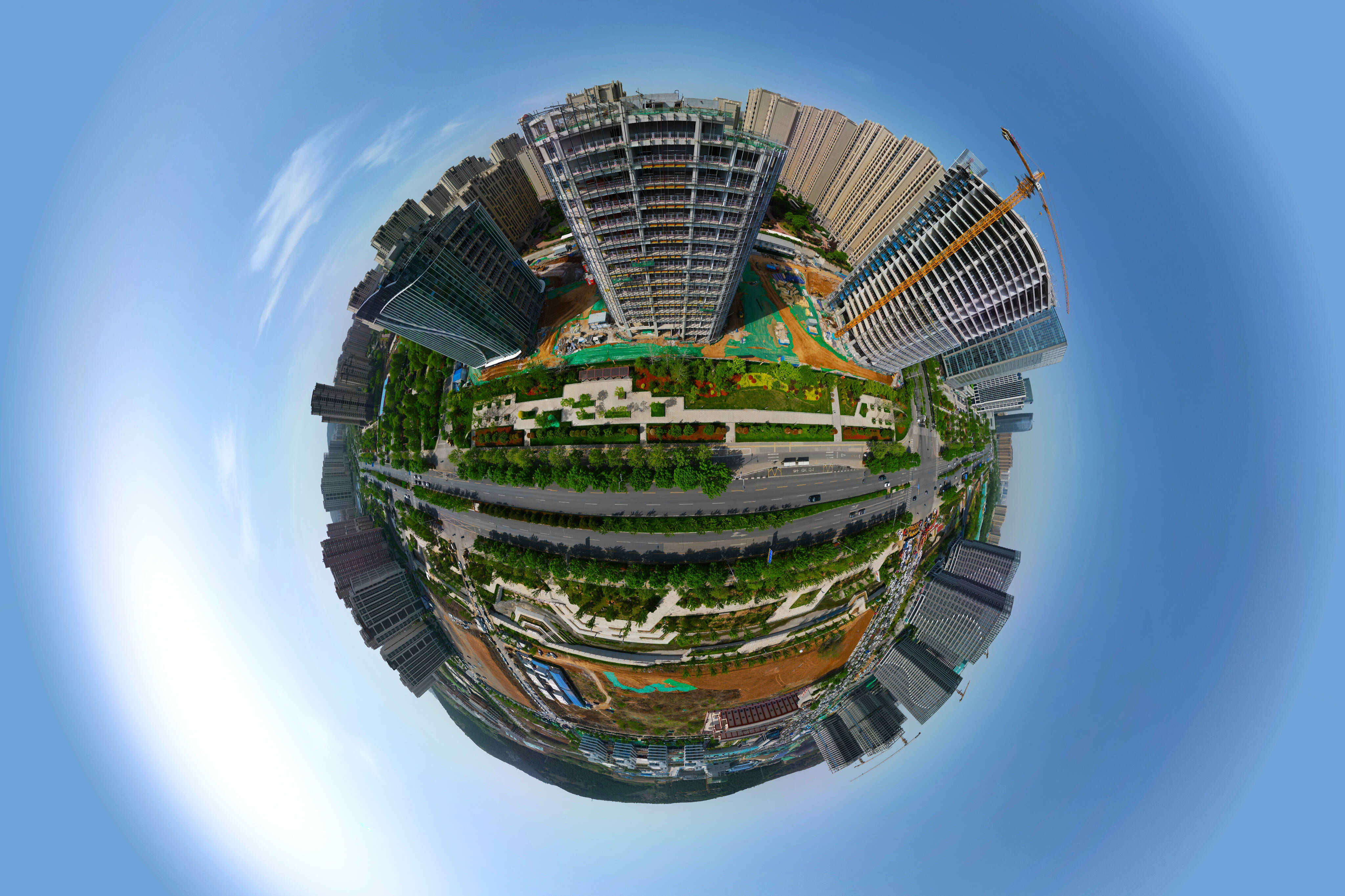 记者航拍带你看 济南国泰时代广场最新建设进展