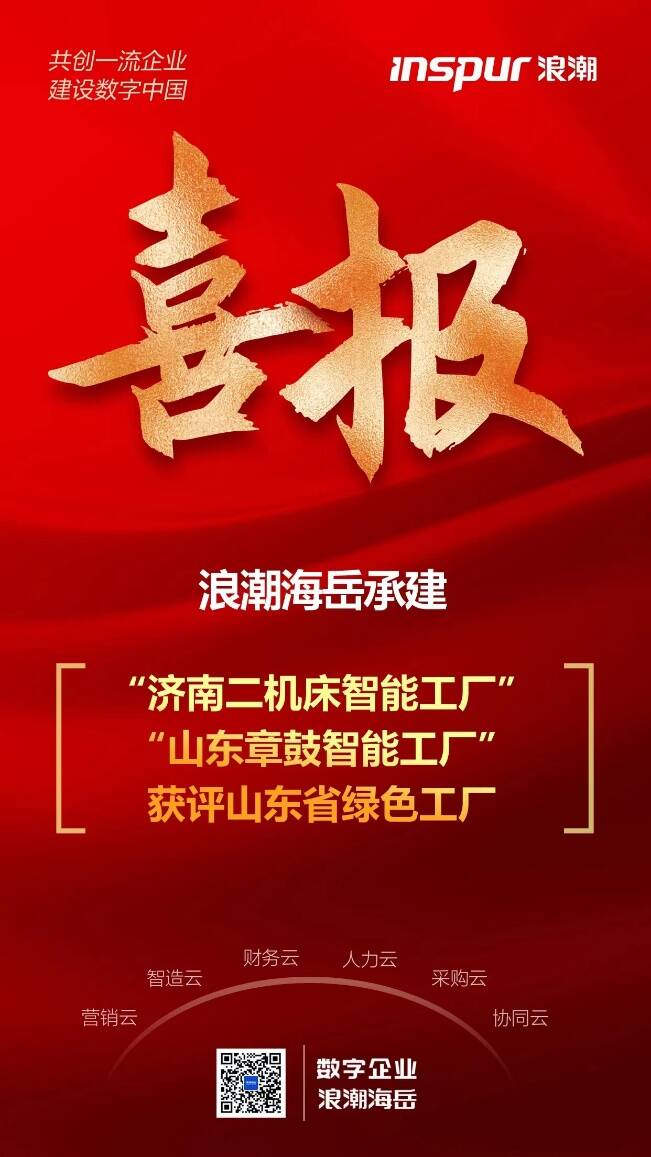 浪潮承建济南二机床山东章鼓智能工厂获评山东省绿色工厂