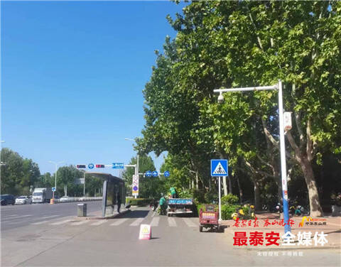泰安：“城市园丁”集中修剪遮挡信号灯树木 保障交通道路安全