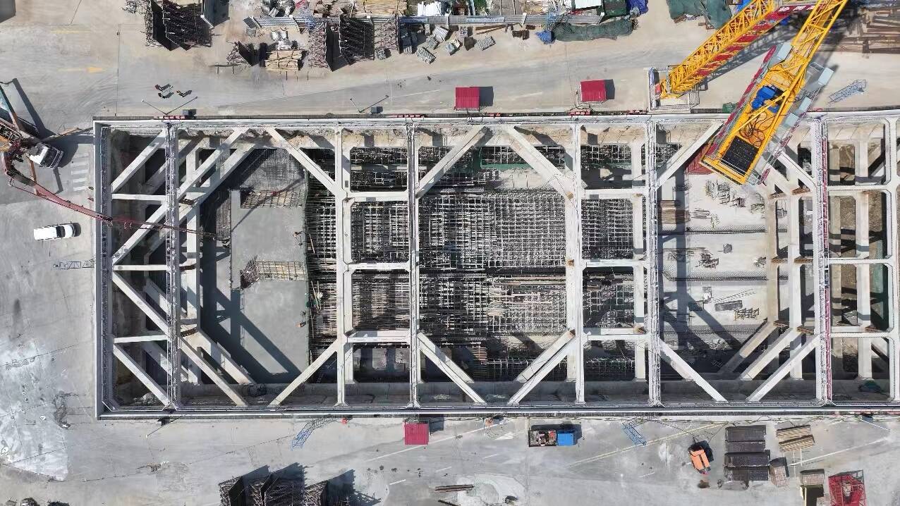 济南遥墙机场综合交通枢纽工程（一阶段）临机区间首段顶板顺利封顶