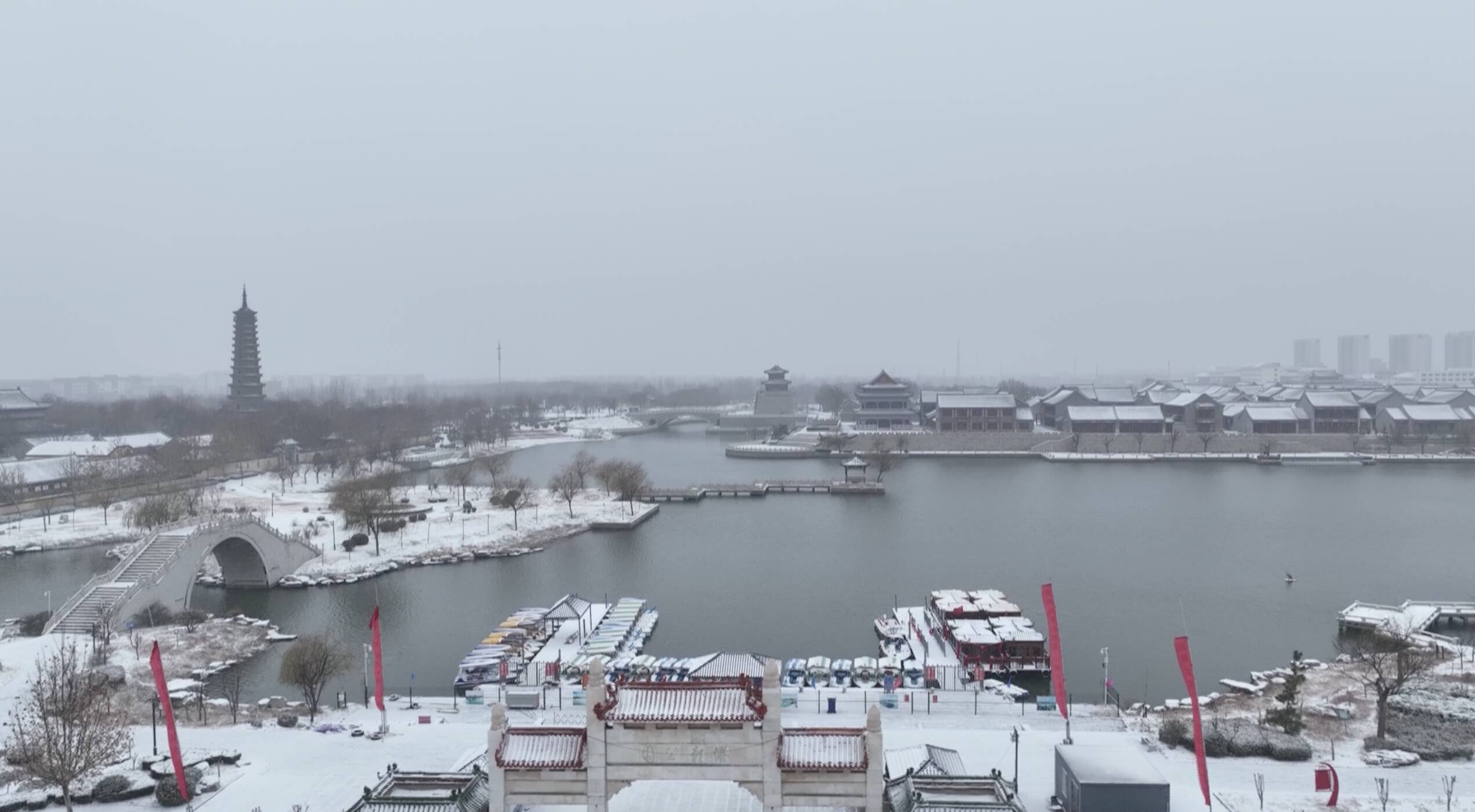 雪落無棣古城 感受浪漫詩意