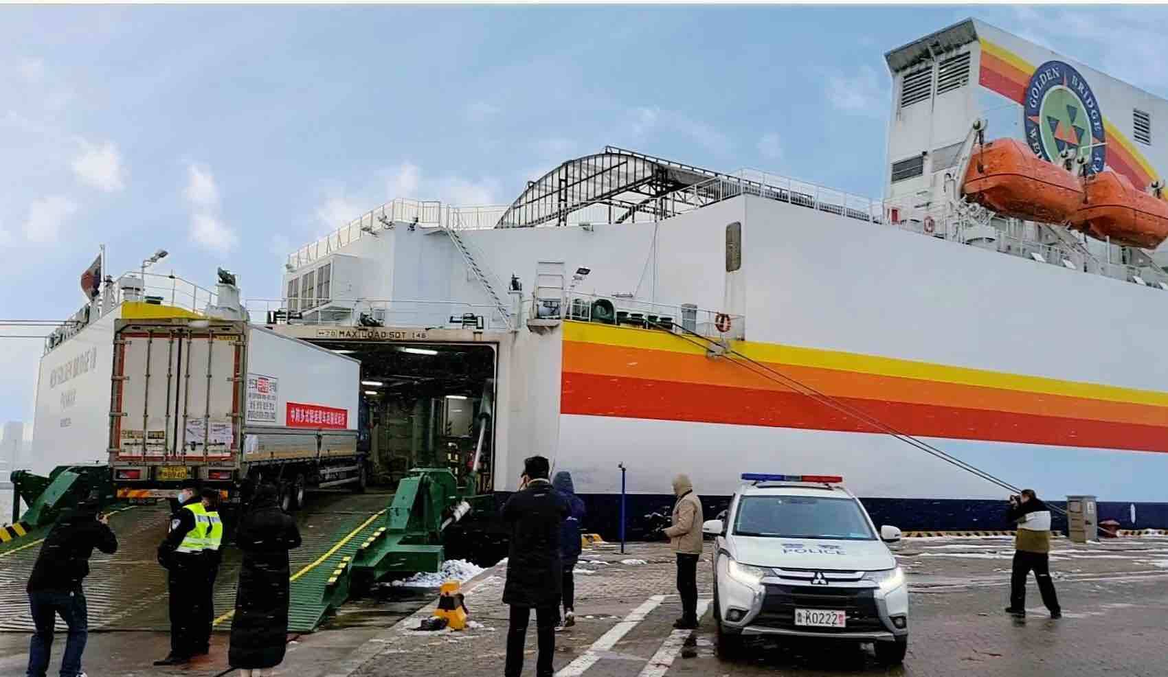 中韩多式联运（威海-仁川）试运行拉开序幕 出口货物可于当日随航班转运至欧美